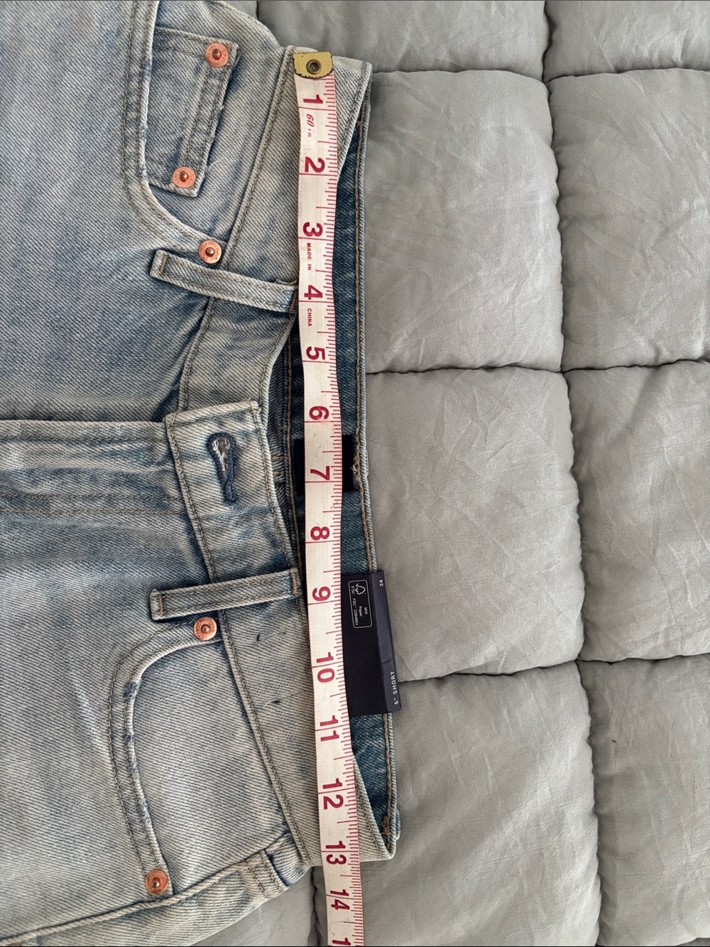 GAP Light Blue Distressed Ripped Denim Shorts - Picture 3 of 4